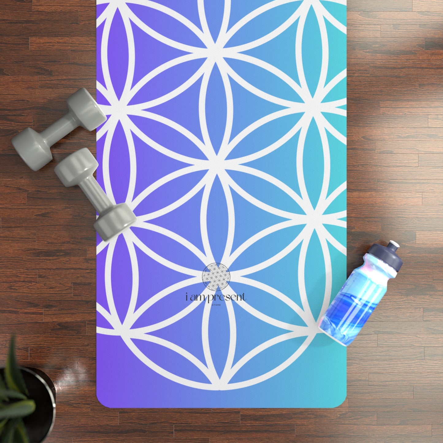 Soulmat an Eco-Friendly Rubber Yoga Mat - Purple/Aqua